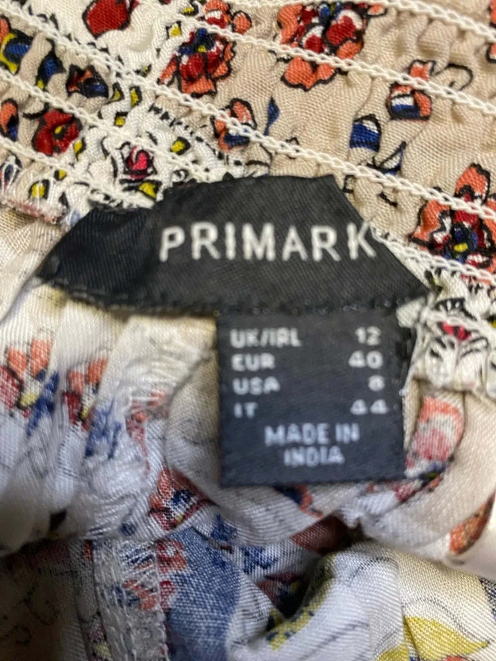 Primark Patchwork Floral High Waist Shorts - Red, Blue, Cream - Picture 6 of 6